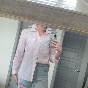 Pink striped button down